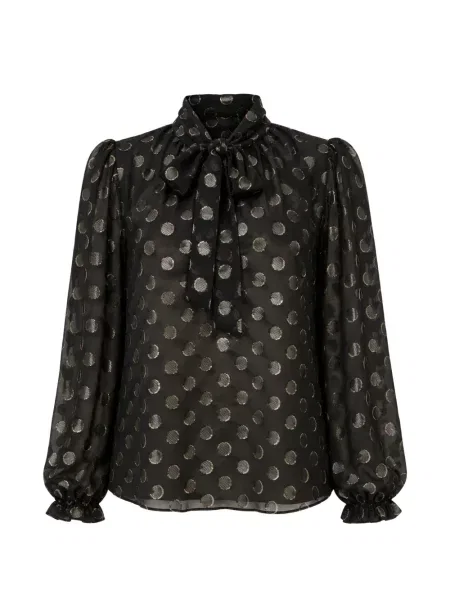 Bluză Dolce & Gabbana cu funde cu buline negru