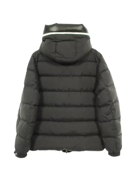 Πουπουλένιο μπουφάν Moncler με κουκούλα μαύρο