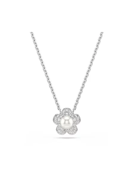 Swarovski Naszyjnik Flower Srebrny szary