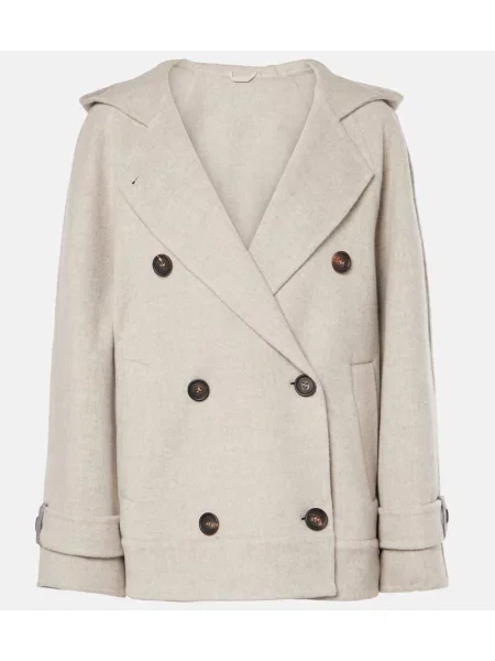 Volnena jakna Brunello Cucinelli bež