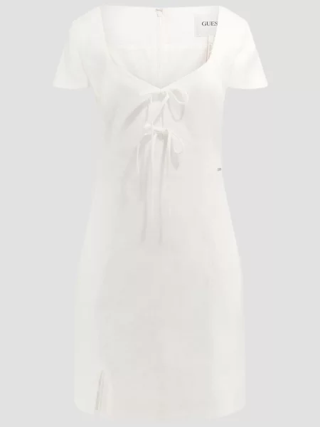 Льняное платье миди Guess белое