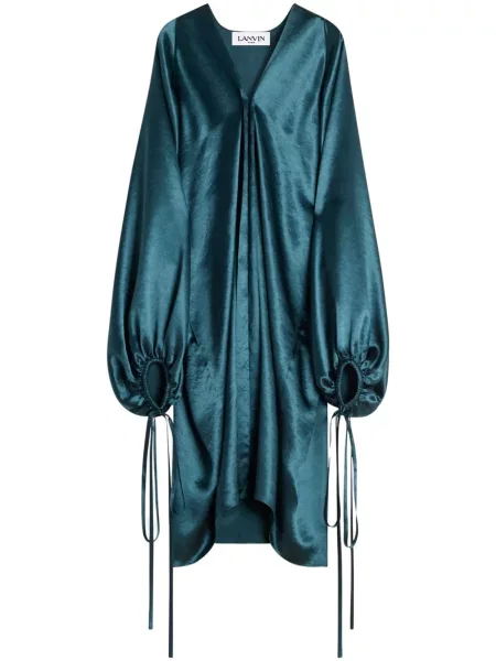 Rochie midi Lanvin din satin până la genunchi de costum albastru