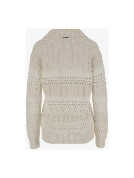 Sweter Pinko żakardowy biały