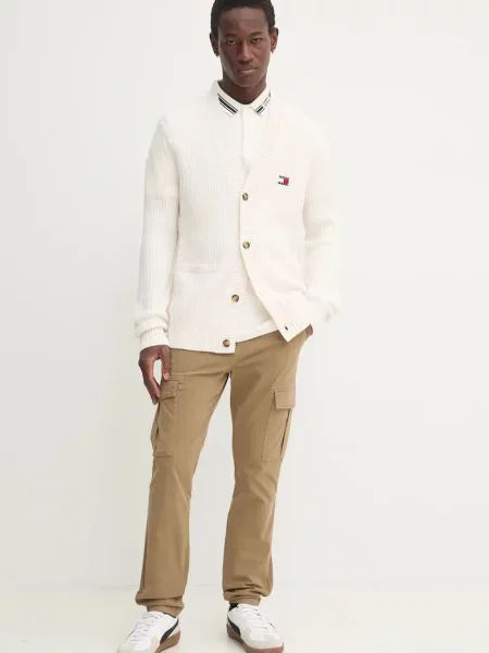 Kardigan z naszywką z logo Tommy Jeans biały