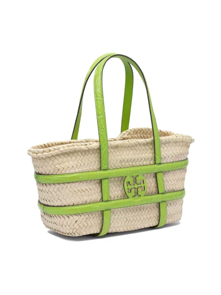Tory Burch torebka z rafii Ella Straw beżowy