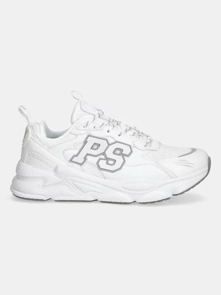 Sneakersy Plein Sport skórzane w tygrysie prążki białe