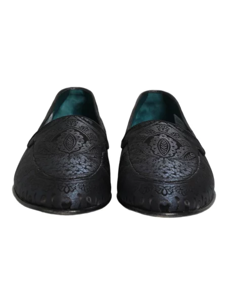 Półbuty Dolce And Gabbana skórzane wsuwane niebieskie