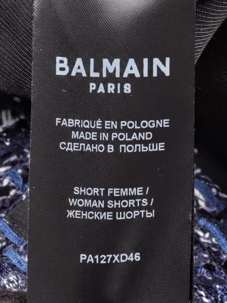 Pantaloni scurți Balmain din tweed albastru
