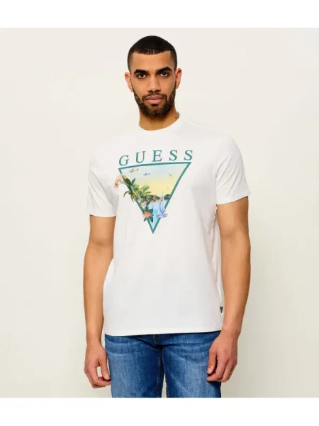 Guess Tricou Reglan Fit alb