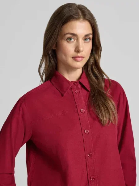 Bluzka o kroju regular fit z drobnego sztruksu Christian Berg Woman czerwona