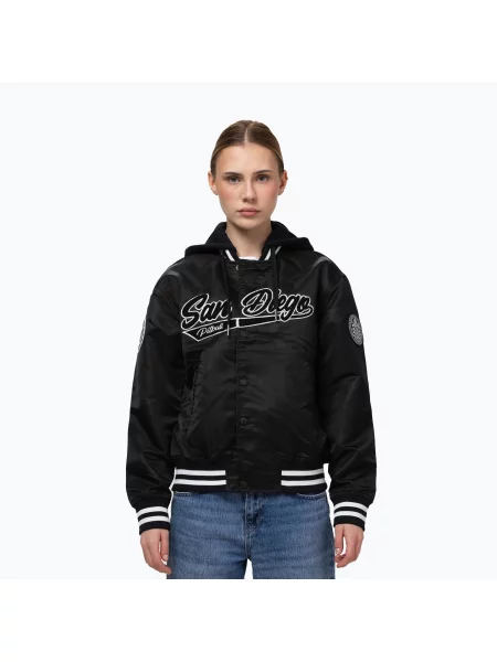 Geacă pentru femei Pitbull Angela San Diego Hooded Varsity black negru
