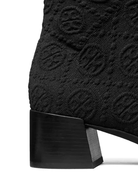 Cizme scurte Tory Burch tricotate negru