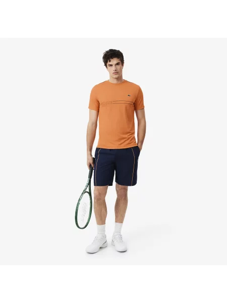 Lacoste Sportowy T-Shirt Z Nadrukiem pomarańczowy