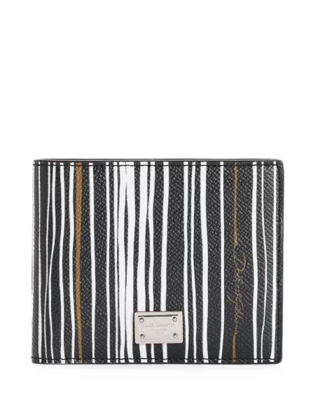 Portofel Dolce & Gabbana cu dungi cu imagine negru