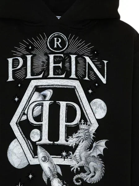 Bluza z kapturem dziecięca Philipp Plein czarna