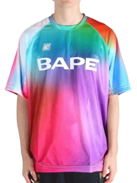 Tricou A Bathing Ape® cu imagine cu gradient roz