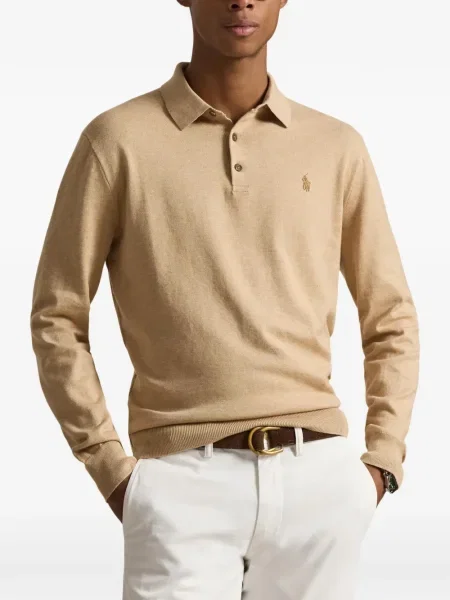 Dlouhá pruhovaná s límcem kšiltovka Polo Ralph Lauren modrá