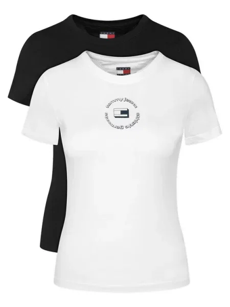 Tommy Jeans Marškinėliai Ess juoda balta