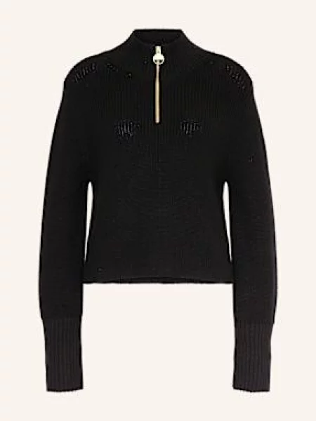 Barbour International Sweter Typu Troyer Kennedy schwarz czarny