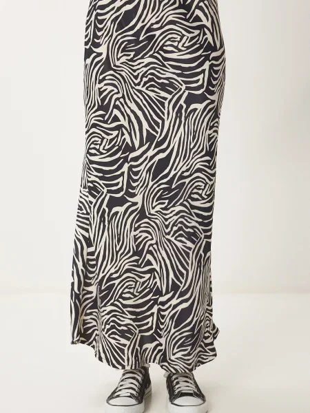 Happiness İstanbul Fustă negru alb