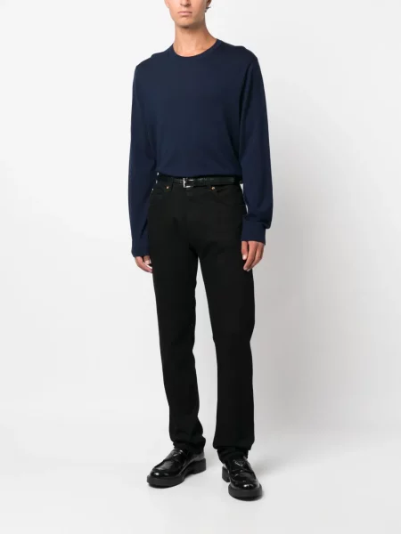 Vilnonis megztinis Michael Kors apvaliu kaklu mėlyna