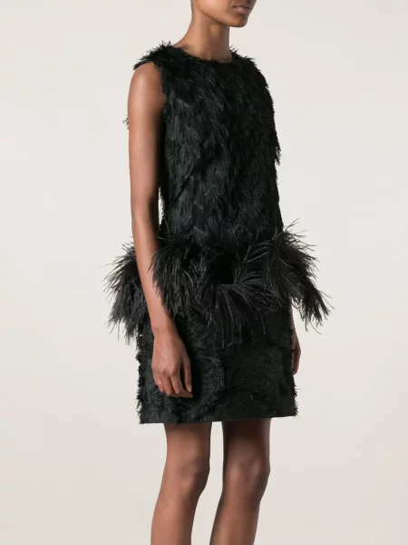 Rochie Lanvin cu pene negru