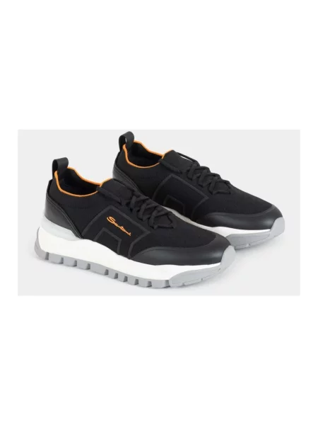 Sneakersy Santoni skórzane czarne