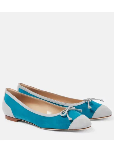 Balerinke Manolo Blahnik iz semiša modra