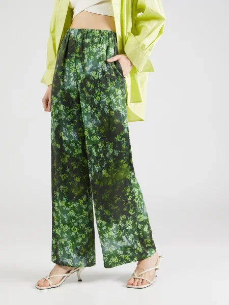 TOPSHOP Hlače / limeta / temno zelena
