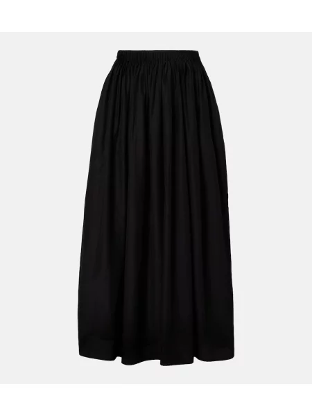 Fusta maxi Loulou De Saison de mătase negru