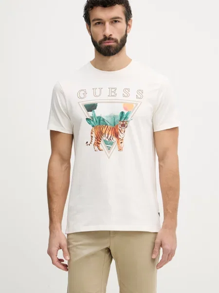 Guess T-shirt ανδρικό μπεζ