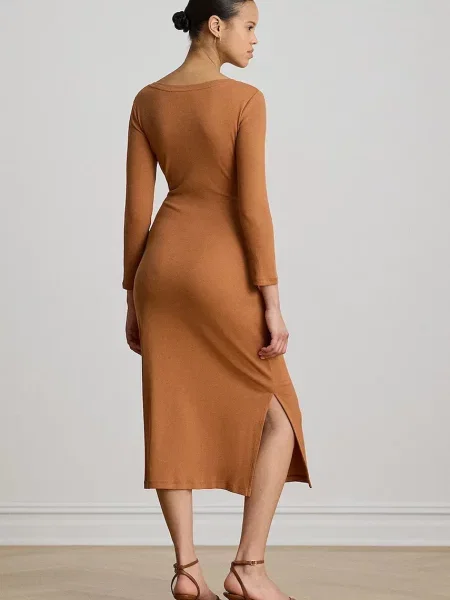 Lauren Ralph Lauren Šaty hrdzavo červená oranžová