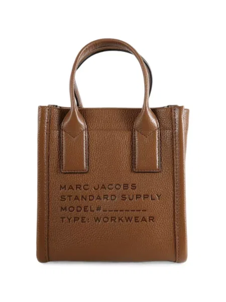 Geantă shopper Marc Jacobs din piele cu autograf maro
