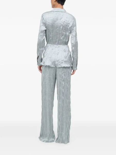 Pantaloni Staud plisate argintiu