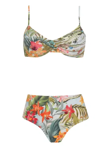 Bikini Lygia & Nanny w kwiatki z nadrukiem biały