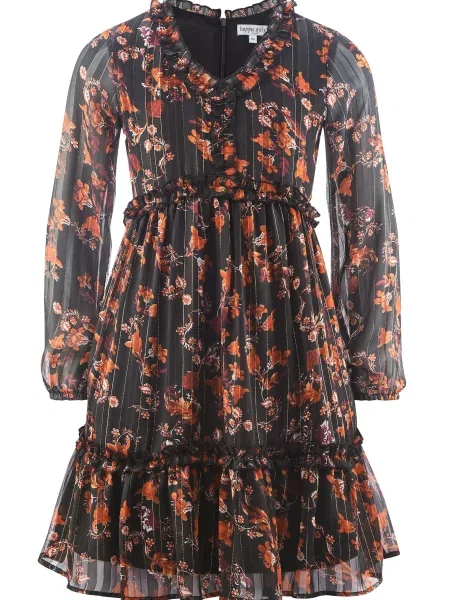 Happy girls Rochie portocaliu neon / roșu bordeaux / negru alb