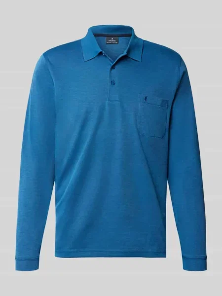 Koszulka polo o kroju regular fit z mieszanki bawełny Ragman niebieska