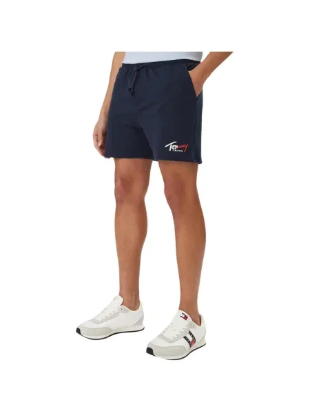 Tommy Jeans Nohavice námornícka / jasne červená / biela modrá