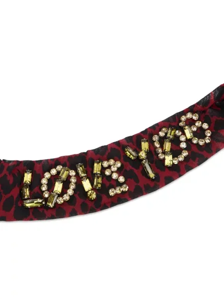 Gulerat colier Red(v) cu imagine cu imprimeu animal print roșu