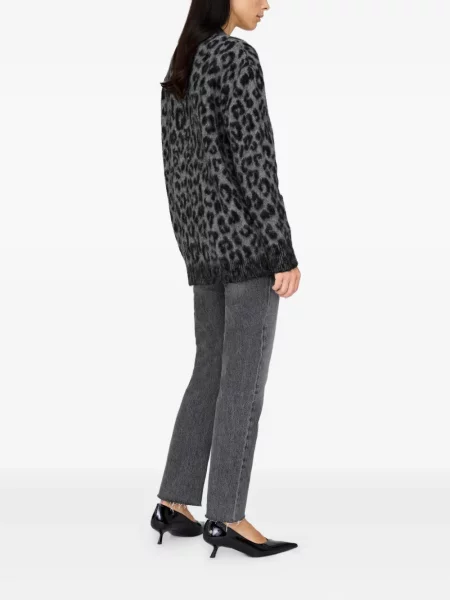 Cardigan Anine Bing cu imagine cu model leopard gri