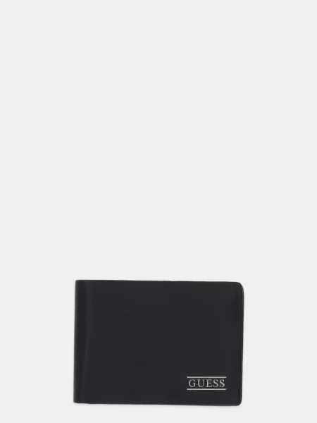Usnjena denarnica Guess BOSTON SMNEBR črna