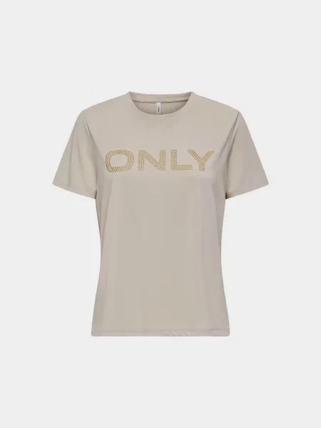 Футболка Only из модала бежевая