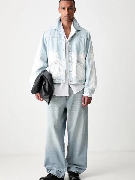 Maison Margiela džínsová bunda pánska rifľová modrá