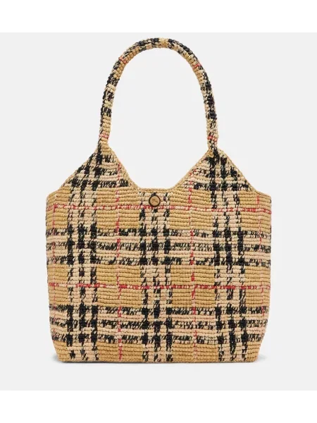Geantă shopper Burberry în carouri bej