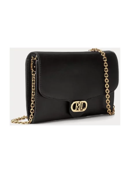 Torebka crossbody Ralph Lauren skórzana czarna