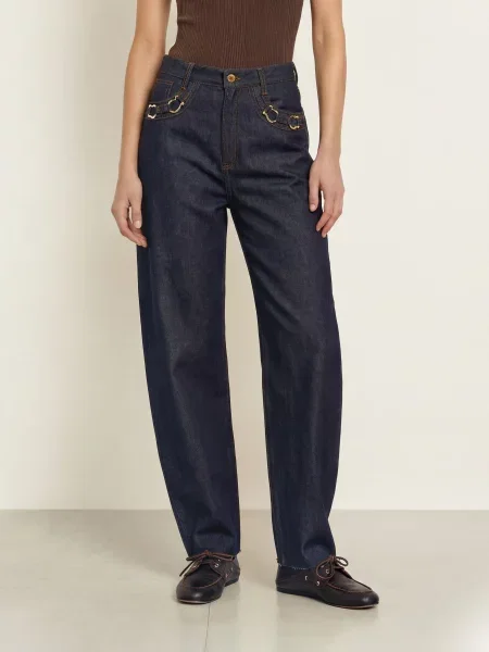 Sandro Jeansy Typu Barrel blau niebieskie
