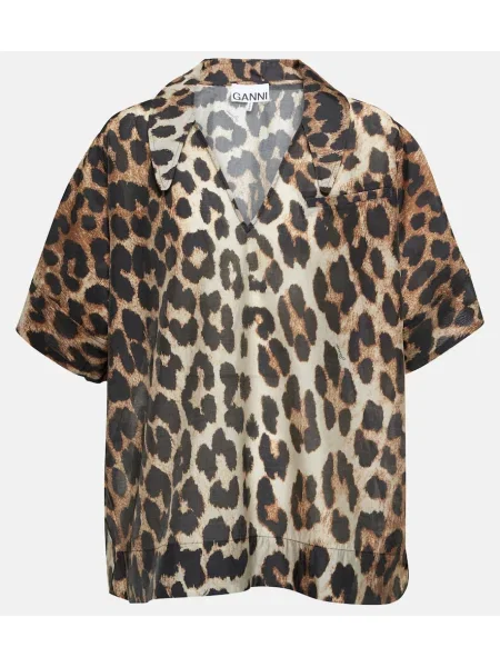 Top Ganni cu imagine cu model leopard