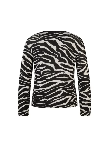 Bluza Lecomte w panterkę z długim rękawem czarna