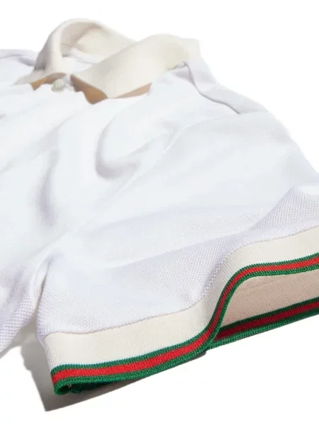 Tricou polo Gucci cu dungi alb