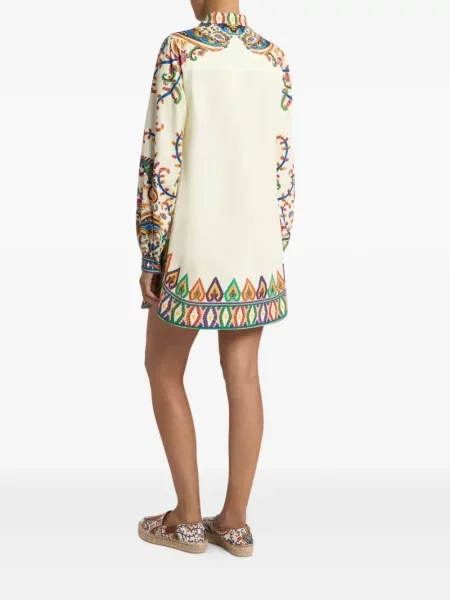 Rochie mini Etro cu imagine cu model paisley de costum alb